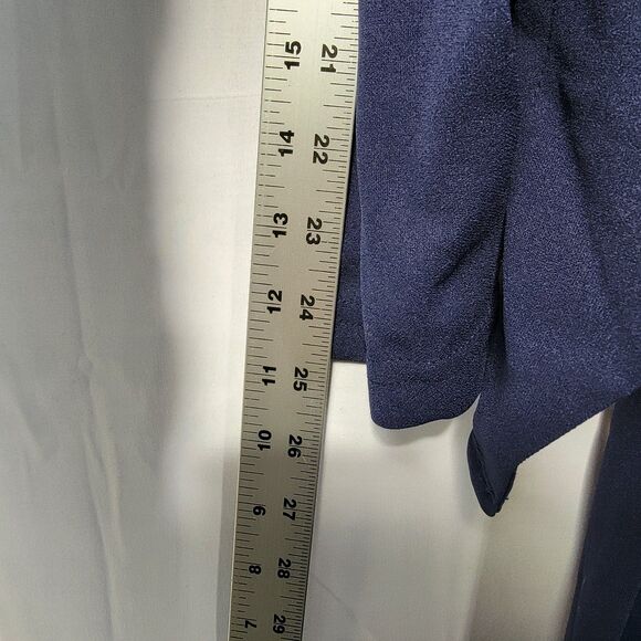 2 Piece Outfit Set Blue Drop Shoulder Open Front Coat & Pants Women's Size L - Picture 13 of 13